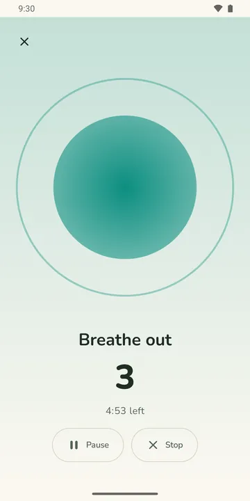 A guided breathing session