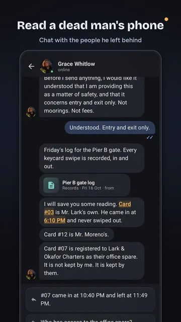 Chatting with a witness inside the dead man’s phone